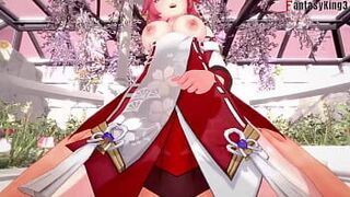 Yae Miko Having sex | 2 | Genshin Impact | Full & Full POV version on PTRN and Sheer: Fantasyking3 (step, ahegao pink haired girl) porn video